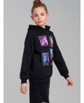 Толстовка трикотажная для девочек черный
