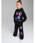 Толстовка трикотажная для девочек черный