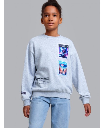 Толстовка трикотажная для девочек светло-серый