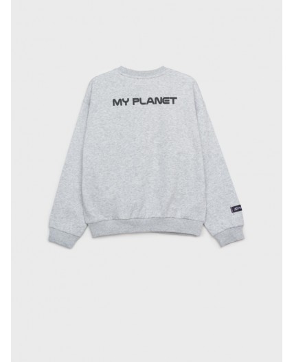 Толстовка трикотажная для девочек светло-серый