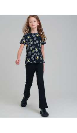 Брюки трикотажные для девочек черный