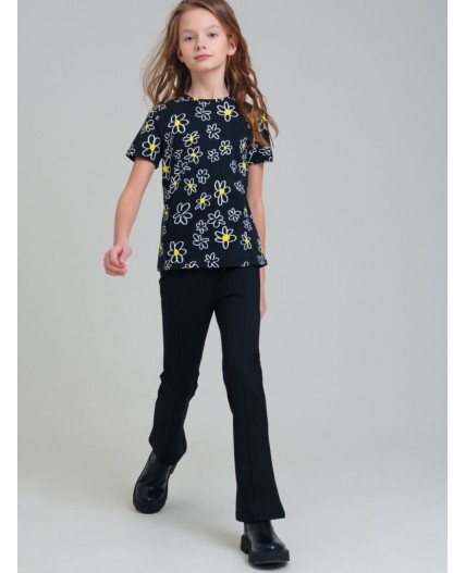 Брюки трикотажные для девочек черный