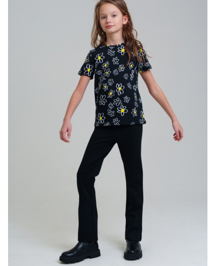 Брюки трикотажные для девочек черный