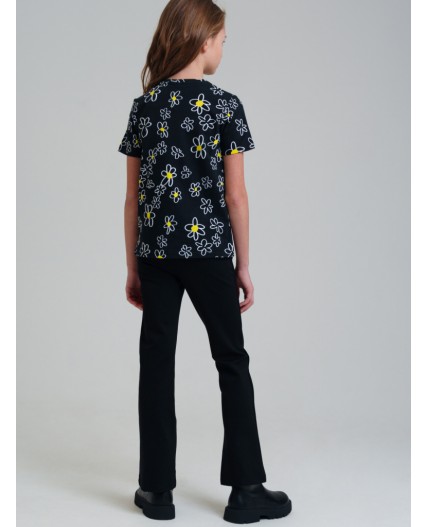 Брюки трикотажные для девочек черный