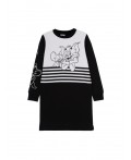 Платье трикотажное для девочек черный,белый