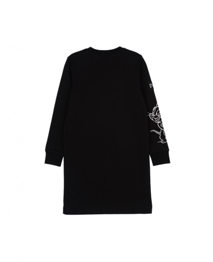 Платье трикотажное для девочек черный,белый