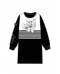 Платье трикотажное для девочек черный,белый