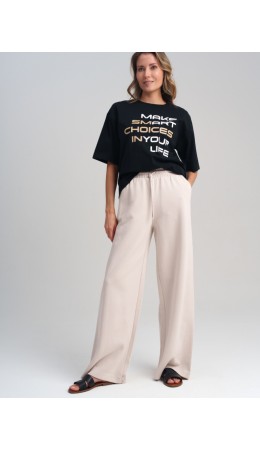 Брюки трикотажные для женщин молочный