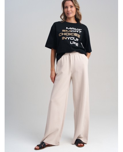 Брюки трикотажные для женщин молочный