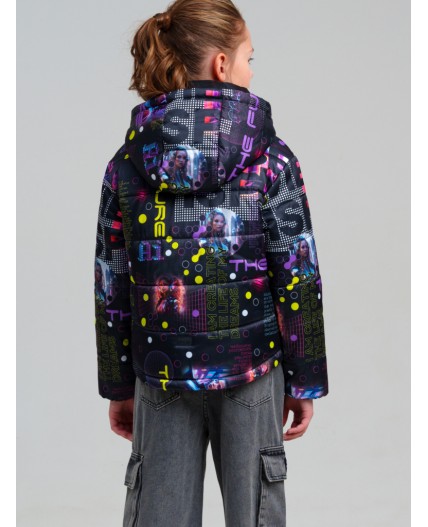 Куртка текстильная с полиуретановым покрытием для девочек разноцветный