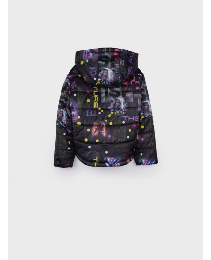 Куртка текстильная с полиуретановым покрытием для девочек разноцветный