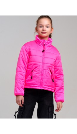 Куртка текстильная с полиуретановым покрытием для девочек фуксия