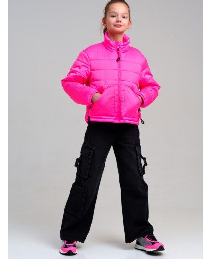 Куртка текстильная с полиуретановым покрытием для девочек фуксия