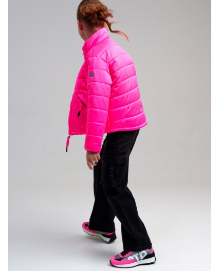 Куртка текстильная с полиуретановым покрытием для девочек фуксия