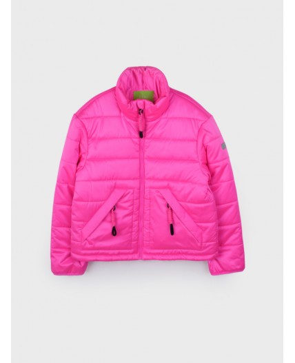 Куртка текстильная с полиуретановым покрытием для девочек фуксия