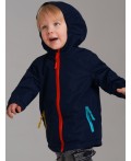 Куртка детская текстильная с полиуретановым покрытием для мальчиков (ветровка) тёмно-синий,оранжевый