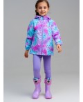 Куртка текстильная с полиуретановым покрытием для девочек (ветровка) разноцветный