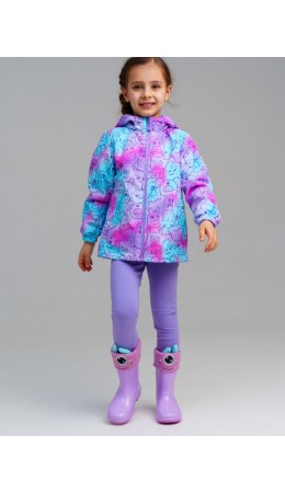Куртка текстильная с полиуретановым покрытием для девочек (ветровка) разноцветный