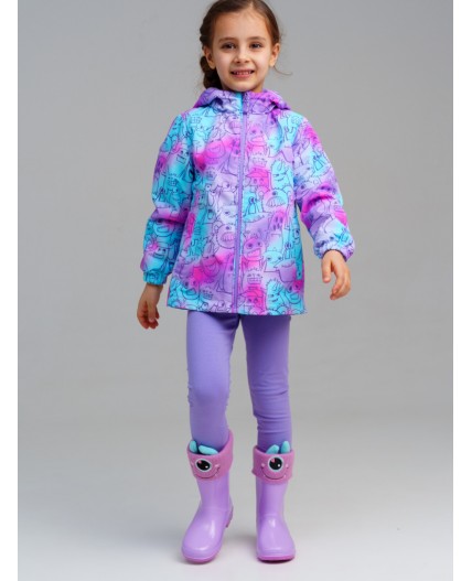 Куртка текстильная с полиуретановым покрытием для девочек (ветровка) разноцветный