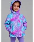 Куртка текстильная с полиуретановым покрытием для девочек (ветровка) разноцветный