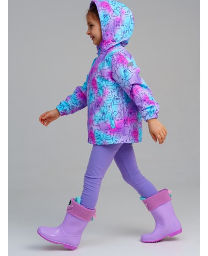 Куртка текстильная с полиуретановым покрытием для девочек (ветровка) разноцветный