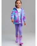 Куртка текстильная с полиуретановым покрытием для девочек (ветровка) разноцветный