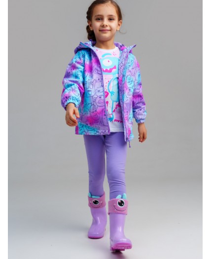 Куртка текстильная с полиуретановым покрытием для девочек (ветровка) разноцветный