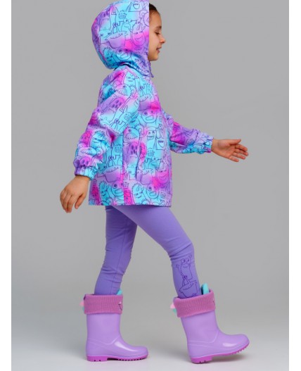 Куртка текстильная с полиуретановым покрытием для девочек (ветровка) разноцветный