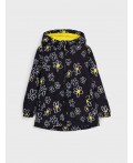 Куртка текстильная с полиуретановым покрытием для девочек (ветровка) черный,белый,жёлтый