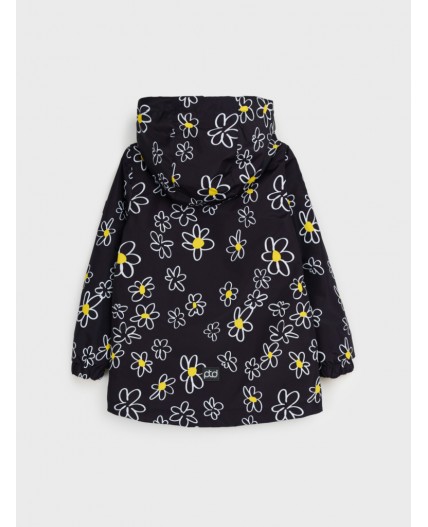 Куртка текстильная с полиуретановым покрытием для девочек (ветровка) черный,белый,жёлтый
