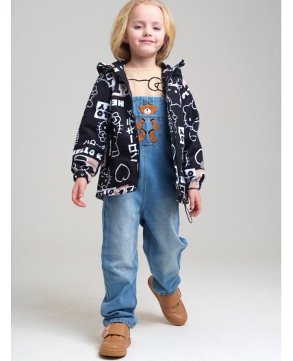 Куртка текстильная с полиуретановым покрытием для девочек (ветровка) черный,бежевый,белый