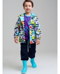 Куртка текстильная с полиуретановым покрытием для мальчиков (ветровка) разноцветный