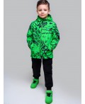 Куртка текстильная с полиуретановым покрытием для мальчиков (ветровка) светло-зеленый,черный