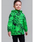 Куртка текстильная с полиуретановым покрытием для мальчиков (ветровка) светло-зеленый,черный