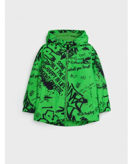 Куртка текстильная с полиуретановым покрытием для мальчиков (ветровка) светло-зеленый,черный