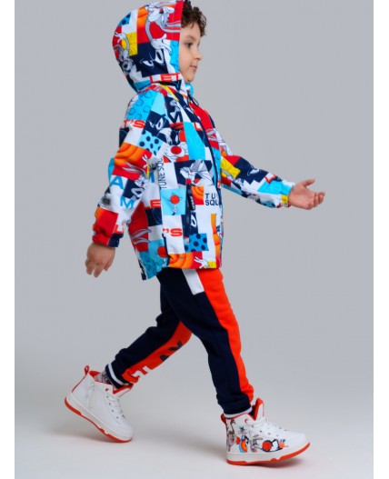 Куртка текстильная с полиуретановым покрытием для мальчиков (ветровка) разноцветный