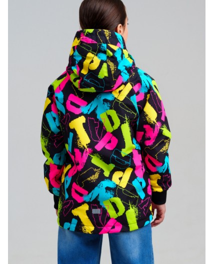 Куртка текстильная с полиуретановым покрытием для девочек (ветровка) разноцветный