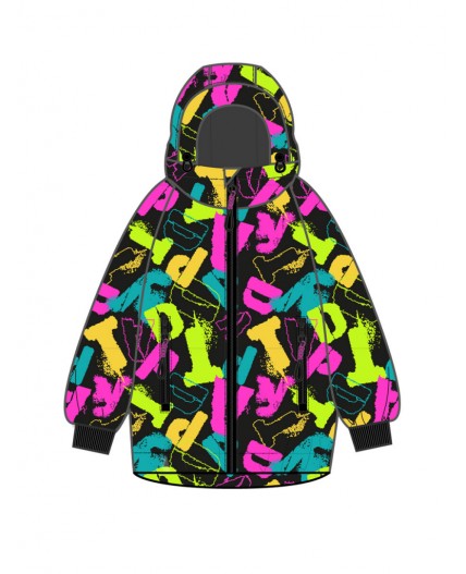 Куртка текстильная с полиуретановым покрытием для девочек (ветровка) разноцветный