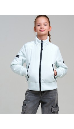 Куртка текстильная с полиуретановым покрытием для девочек белый