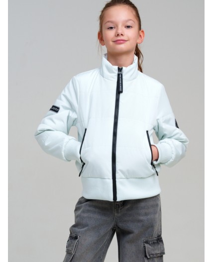 Куртка текстильная с полиуретановым покрытием для девочек белый