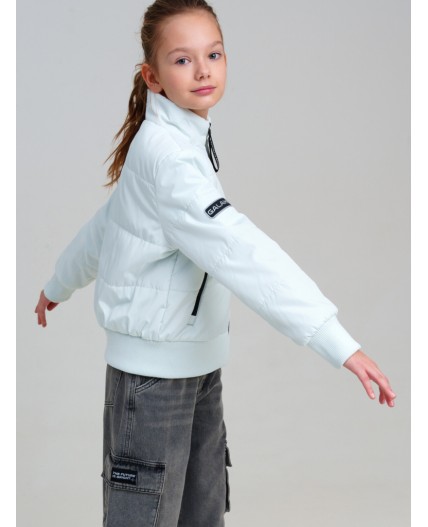 Куртка текстильная с полиуретановым покрытием для девочек белый