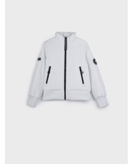 Куртка текстильная с полиуретановым покрытием для девочек белый