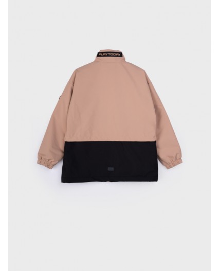 Куртка текстильная с полиуретановым покрытием для девочек (ветровка) бежевый,черный