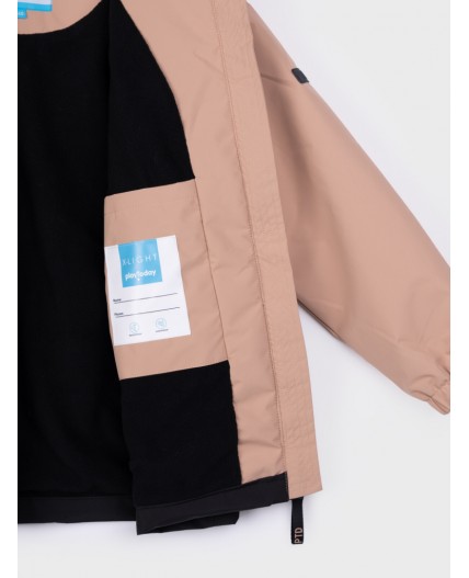 Куртка текстильная с полиуретановым покрытием для девочек (ветровка) бежевый,черный