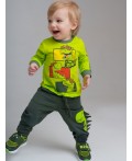 Фуфайка детская трикотажная для мальчиков (футболка с длинными рукавами) светло-зеленый