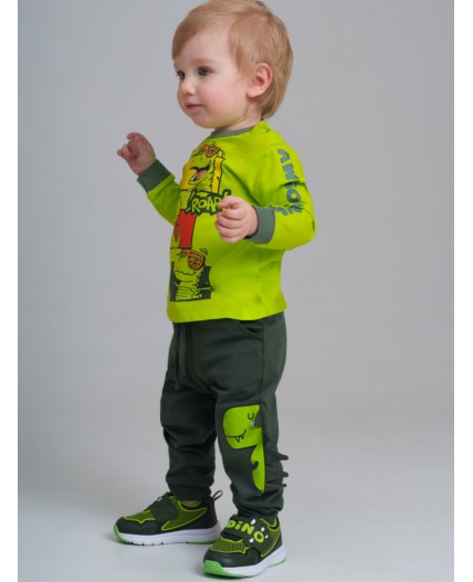 Фуфайка детская трикотажная для мальчиков (футболка с длинными рукавами) светло-зеленый