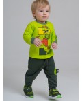 Фуфайка детская трикотажная для мальчиков (футболка с длинными рукавами) светло-зеленый