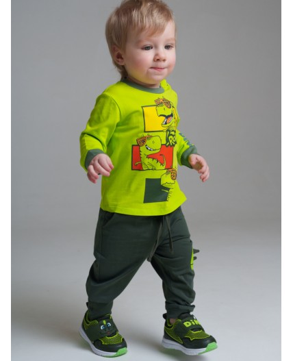 Фуфайка детская трикотажная для мальчиков (футболка с длинными рукавами) светло-зеленый