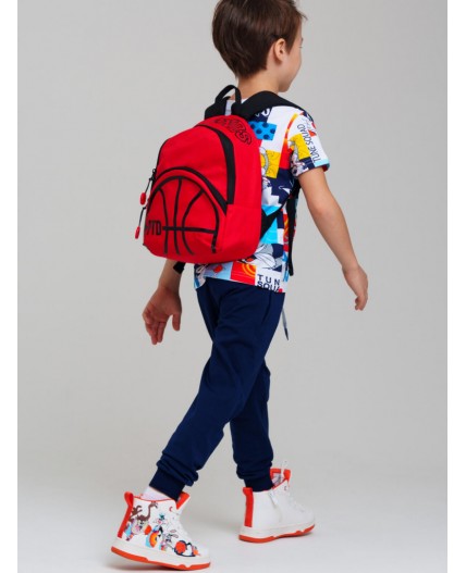 Рюкзак текстильный для мальчиков красный,черный