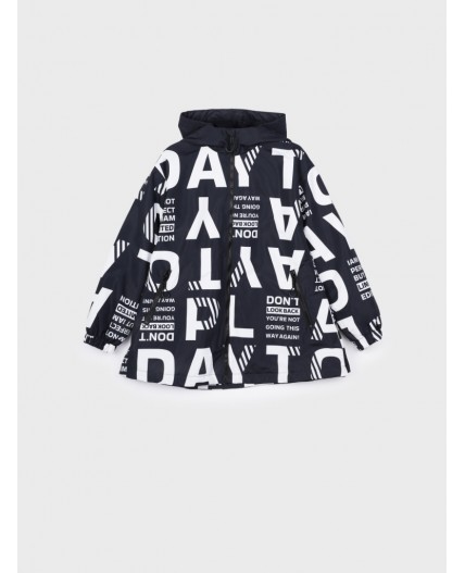 Куртка текстильная с полиуретановым покрытием для девочек (ветровка) черный,белый